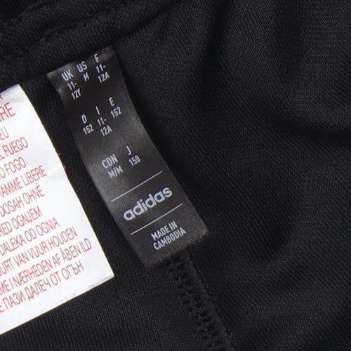 adidas Boys Black 12 Years Jogger Trousers with Zip Pockets