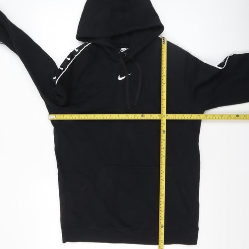 Nike Men's Black Small Pullover Hoodie with Logo Trim