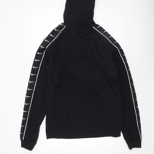 Nike Men's Black Small Pullover Hoodie with Logo Trim