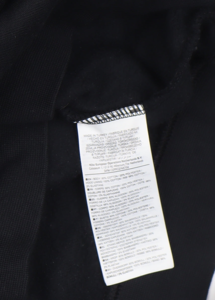 Nike Men's Black Small Pullover Hoodie with Logo Trim