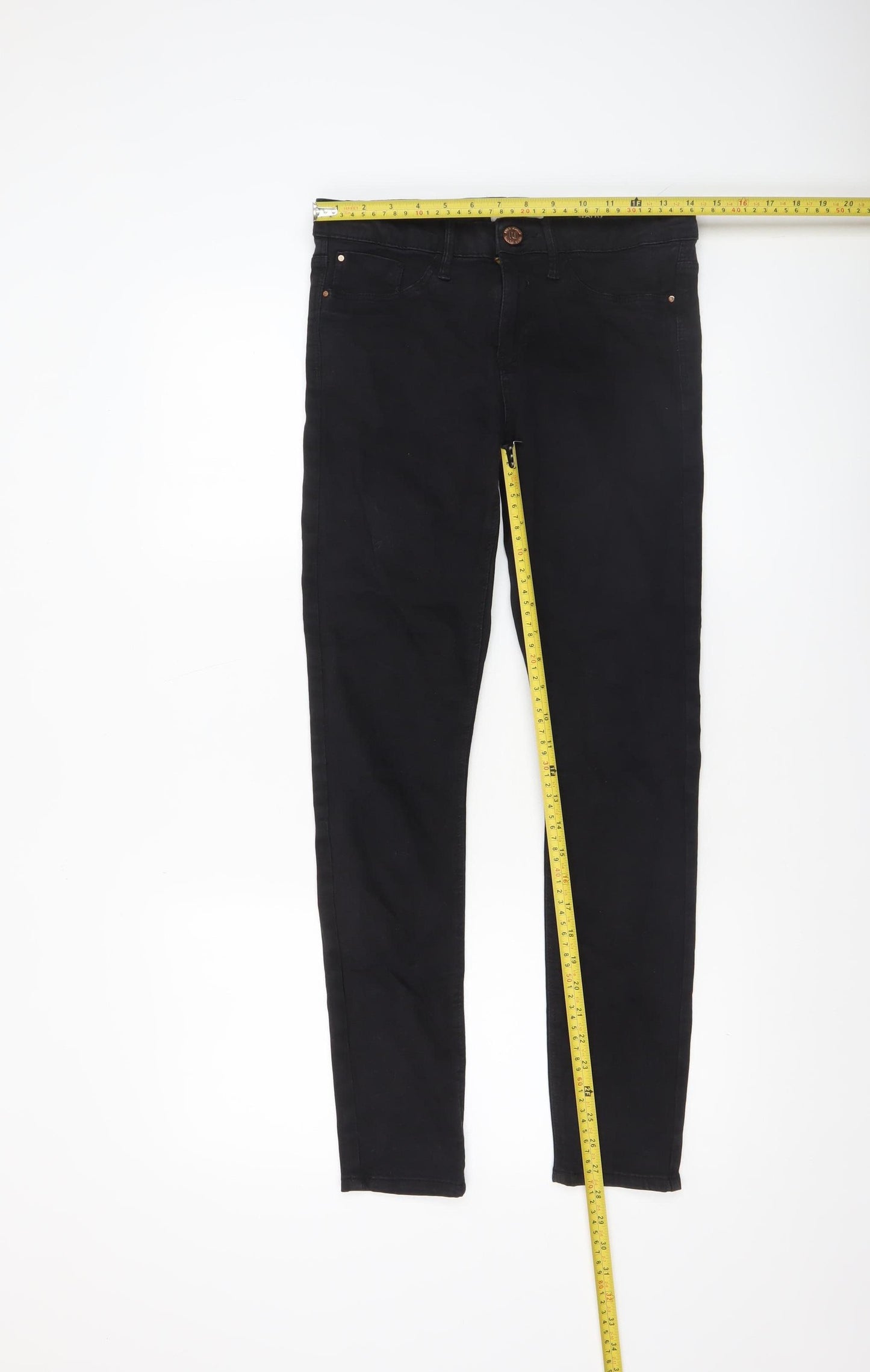River Island Women's Black Skinny Jeans Size 10 Slim Fit Denim