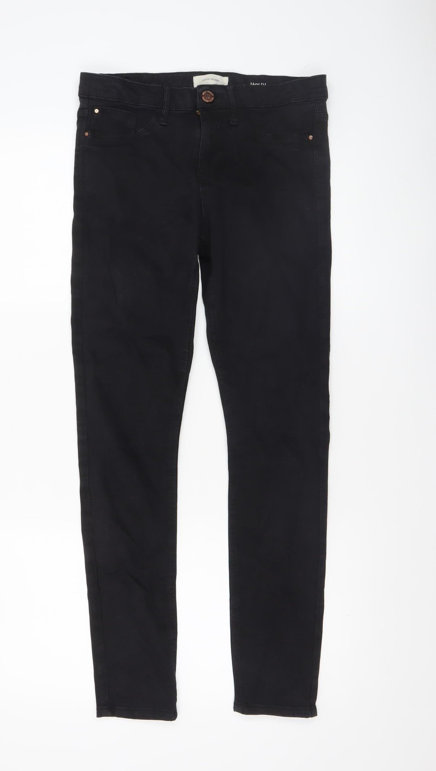 River Island Women's Black Skinny Jeans Size 10 Slim Fit Denim