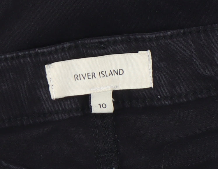 River Island Women's Black Skinny Jeans Size 10 Slim Fit Denim