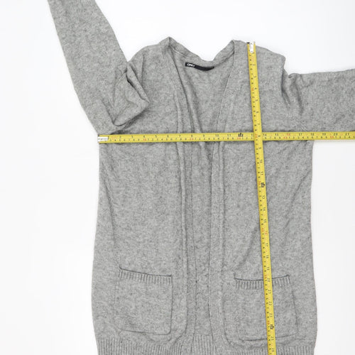 ONLY Women's Grey Knit Long Sleeve Open Cardigan Size S