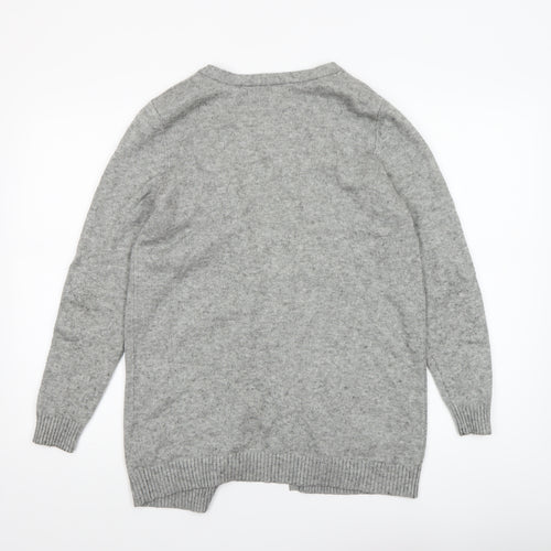 ONLY Women's Grey Knit Long Sleeve Open Cardigan Size S