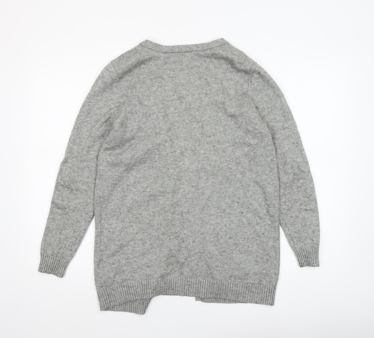 ONLY Women's Grey Knit Long Sleeve Open Cardigan Size S