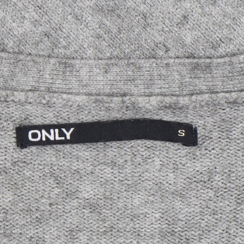 ONLY Women's Grey Knit Long Sleeve Open Cardigan Size S
