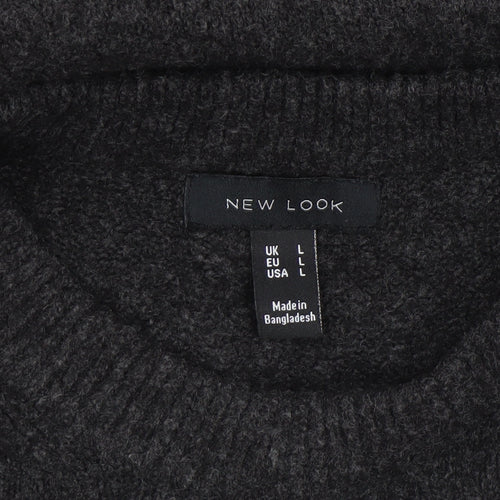 New Look Women's Black L Relaxed Knit Pullover Jumper