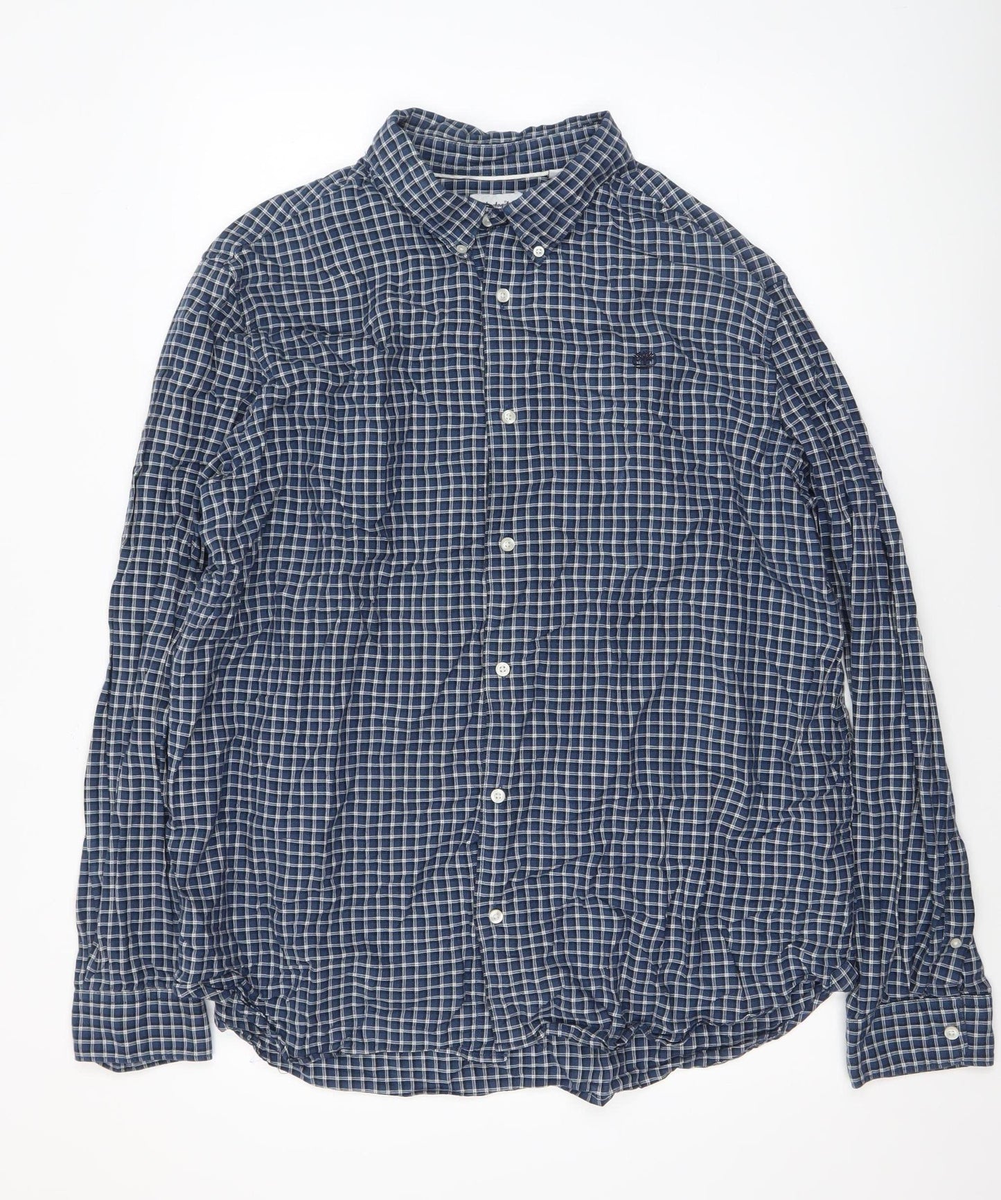 Timberland Men's Blue Regular Fit 2XL Button-Up Check Shirt