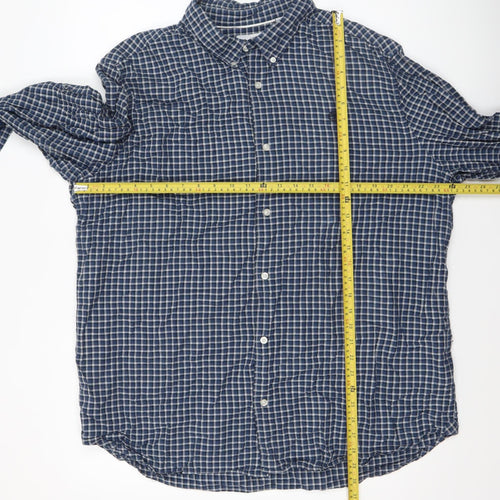 Timberland Men's Blue Regular Fit 2XL Button-Up Check Shirt
