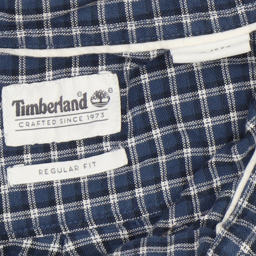 Timberland Men's Blue Regular Fit 2XL Button-Up Check Shirt