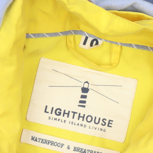 Lighthouse Women's Yellow Waterproof Rain Coat Jacket Size 10