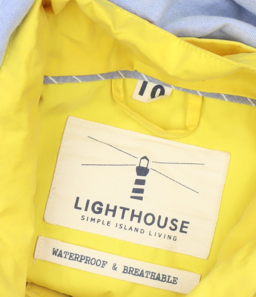Lighthouse Women's Yellow Waterproof Rain Coat Jacket Size 10
