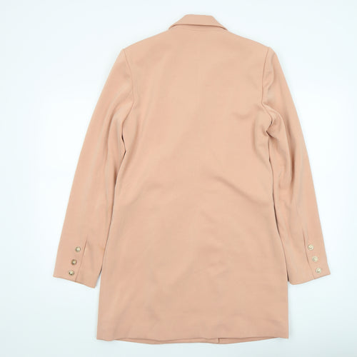 Forever 21 Women's Beige Double-Breasted Blazer Coat UK 12