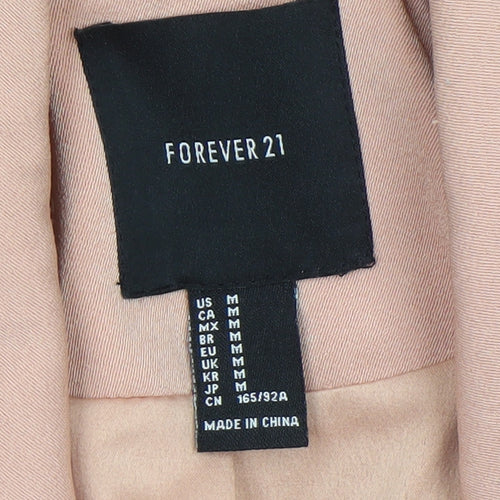 Forever 21 Women's Beige Double-Breasted Blazer Coat UK 12