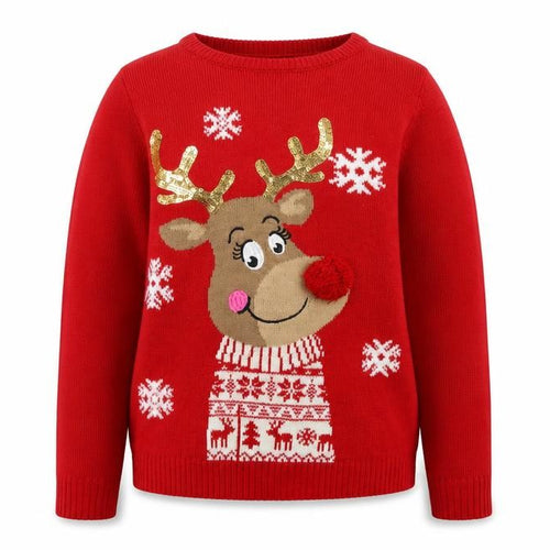 Dunnes Women's Red Reindeer Christmas Knit Jumper Size S