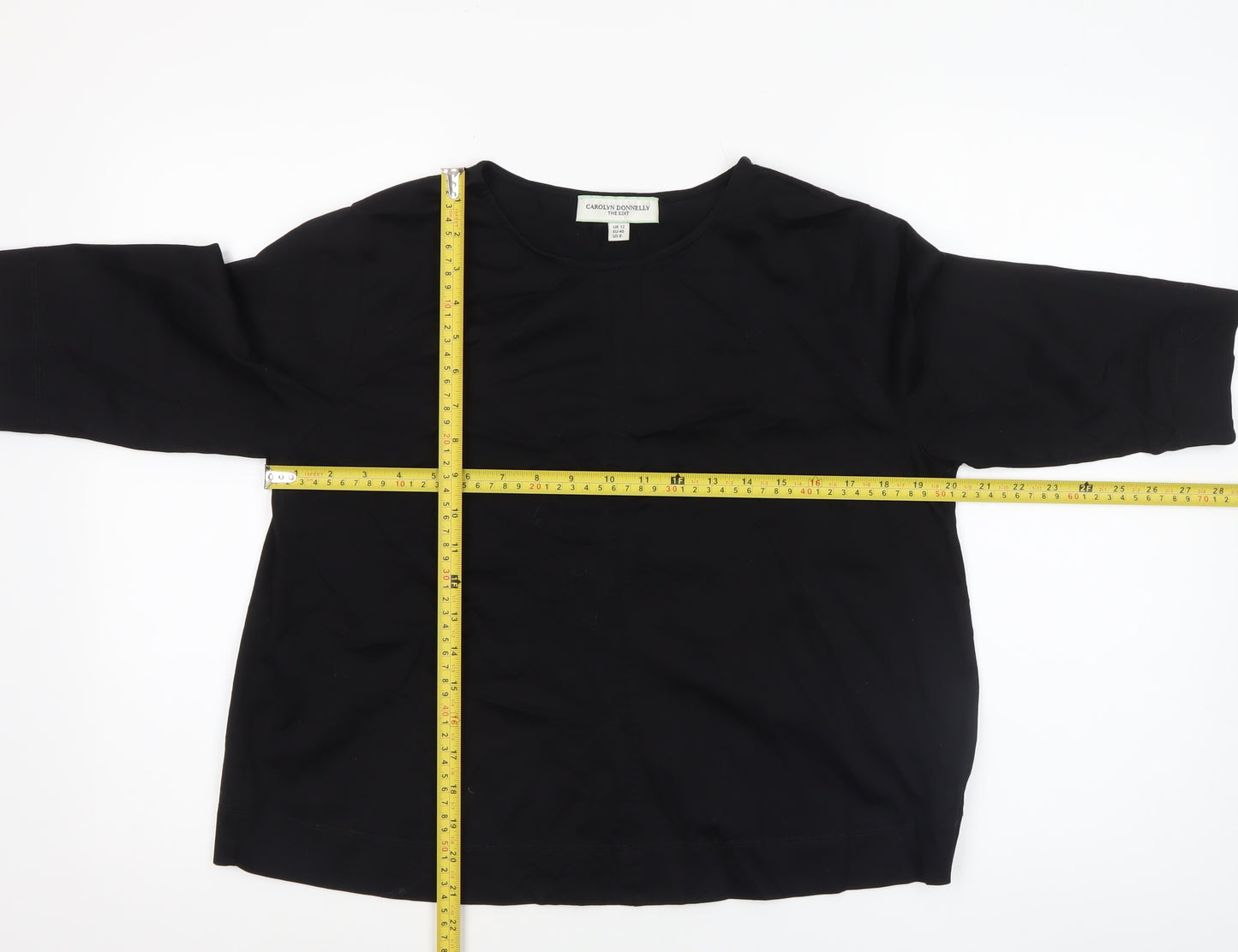 Carolyn Donnelly The Edit Black Cotton 3/4 Sleeve Women’s Blouse Size 12