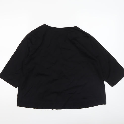 Carolyn Donnelly The Edit Black Cotton 3/4 Sleeve Women’s Blouse Size 12