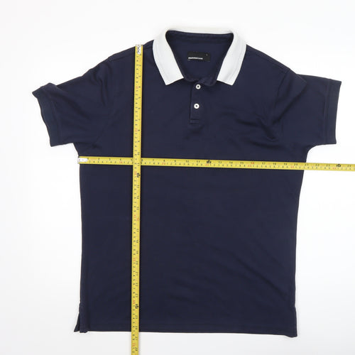 Remus Uomo Jeans Men's Blue Polo Shirt Size L Cotton Blend