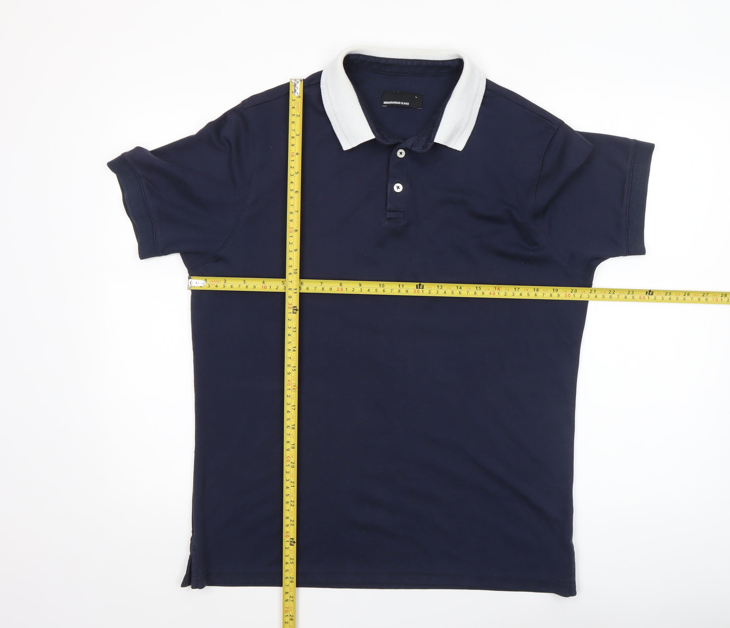 Remus Uomo Jeans Men's Blue Polo Shirt Size L Cotton Blend