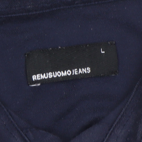 Remus Uomo Jeans Men's Blue Polo Shirt Size L Cotton Blend