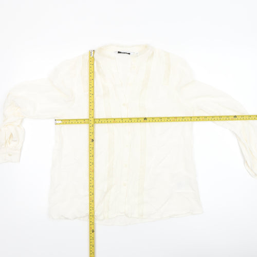 & Other Stories Women Ivory Lace Trim Viscose Blouse Size 8