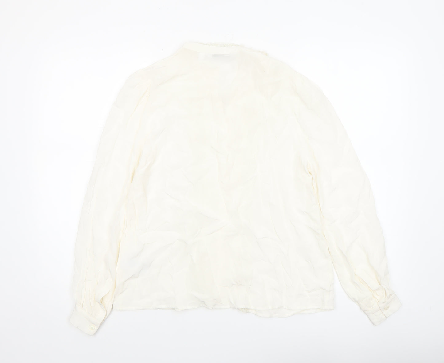 & Other Stories Women Ivory Lace Trim Viscose Blouse Size 8