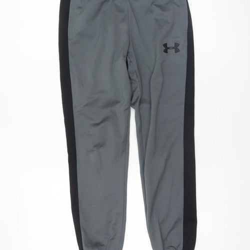 Under Armour Boys Grey Jogger Trousers Size 10 Years Polyester Sportswear
