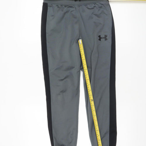 Under Armour Boys Grey Jogger Trousers Size 10 Years Polyester Sportswear