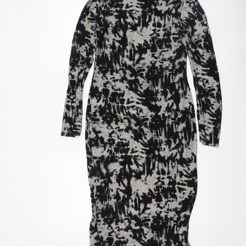 Great Feeling Women’s Black Grey Tie Dye Bodycon Dress S