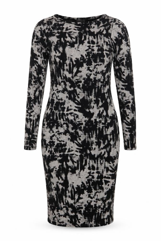 Great Feeling Women’s Black Grey Tie Dye Bodycon Dress S