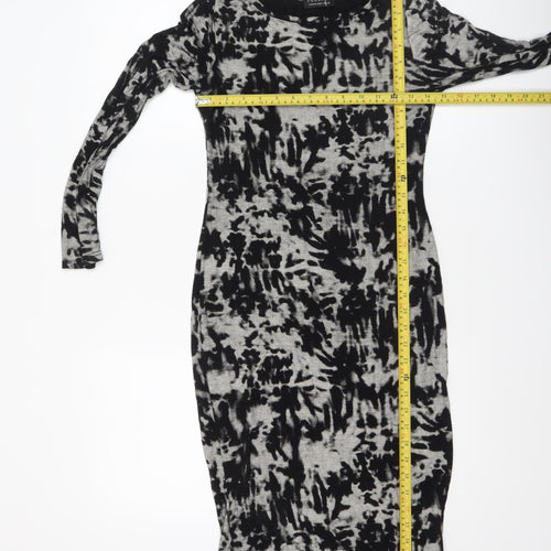 Great Feeling Women’s Black Grey Tie Dye Bodycon Dress S