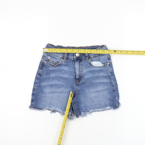 Denim Co Girls Blue Mid Rise Cut-Off Denim Shorts 9-10 Years