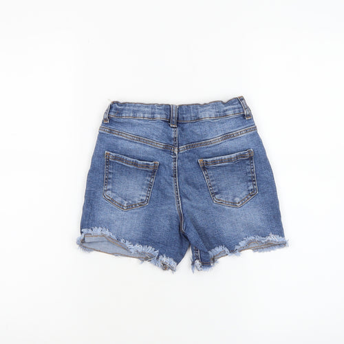 Denim Co Girls Blue Mid Rise Cut-Off Denim Shorts 9-10 Years