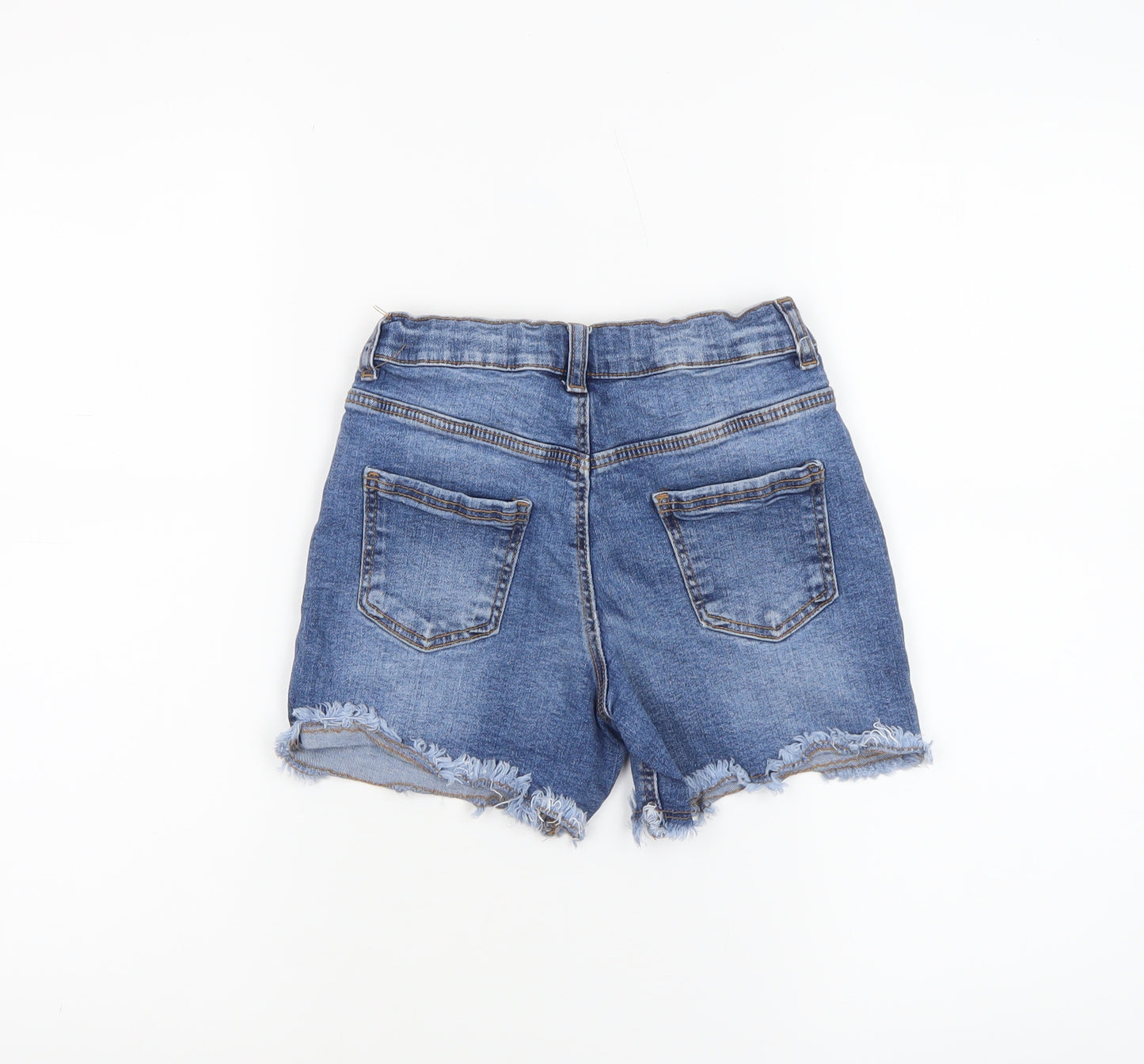 Denim Co Girls Blue Mid Rise Cut-Off Denim Shorts 9-10 Years