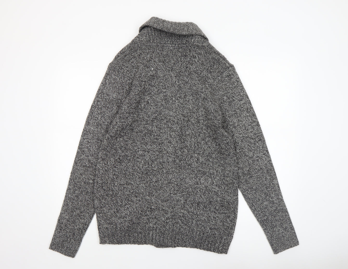 Cedar Wood State Men's Grey Cable Knit Button Cardigan Size M