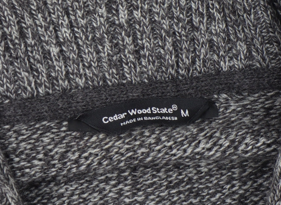 Cedar Wood State Men's Grey Cable Knit Button Cardigan Size M