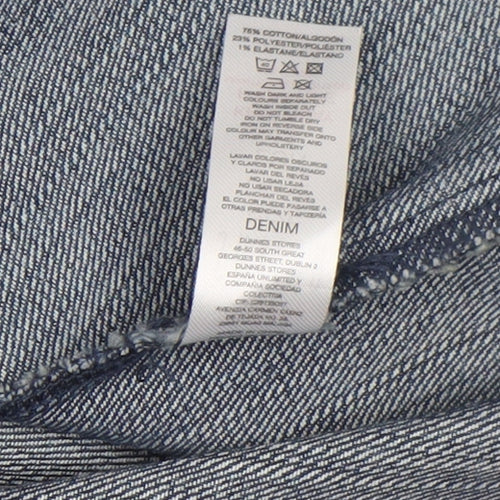 Savida Women Blue Denim V-Neck Short Sleeve Blouse UK 14