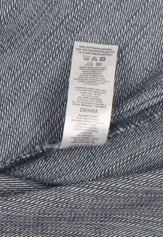 Savida Women Blue Denim V-Neck Short Sleeve Blouse UK 14