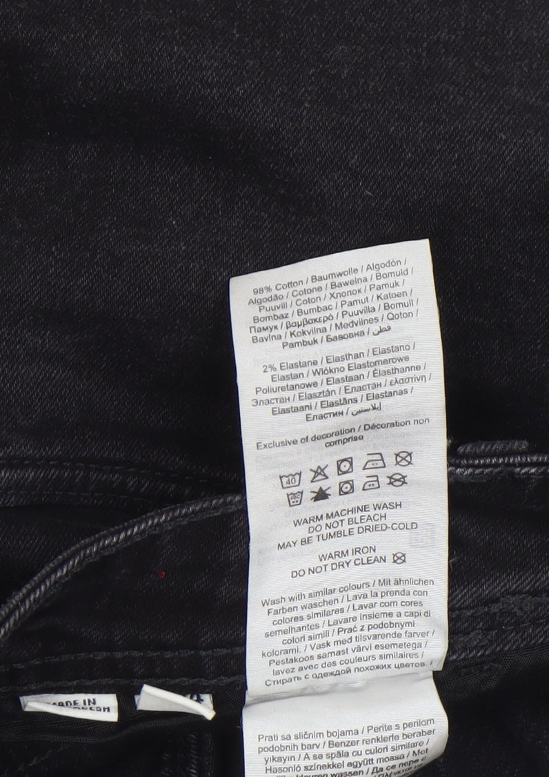PRODUKT Men's Black Slim Straight Jeans W34 L30 Stretch Denim