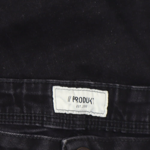 PRODUKT Men's Black Slim Straight Jeans W34 L30 Stretch Denim