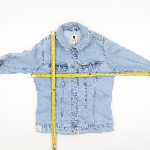 Garcia Women Blue Denim Basic Jacket M Buttoned Casual