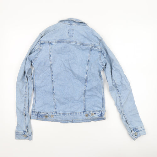 Garcia Women Blue Denim Basic Jacket M Buttoned Casual