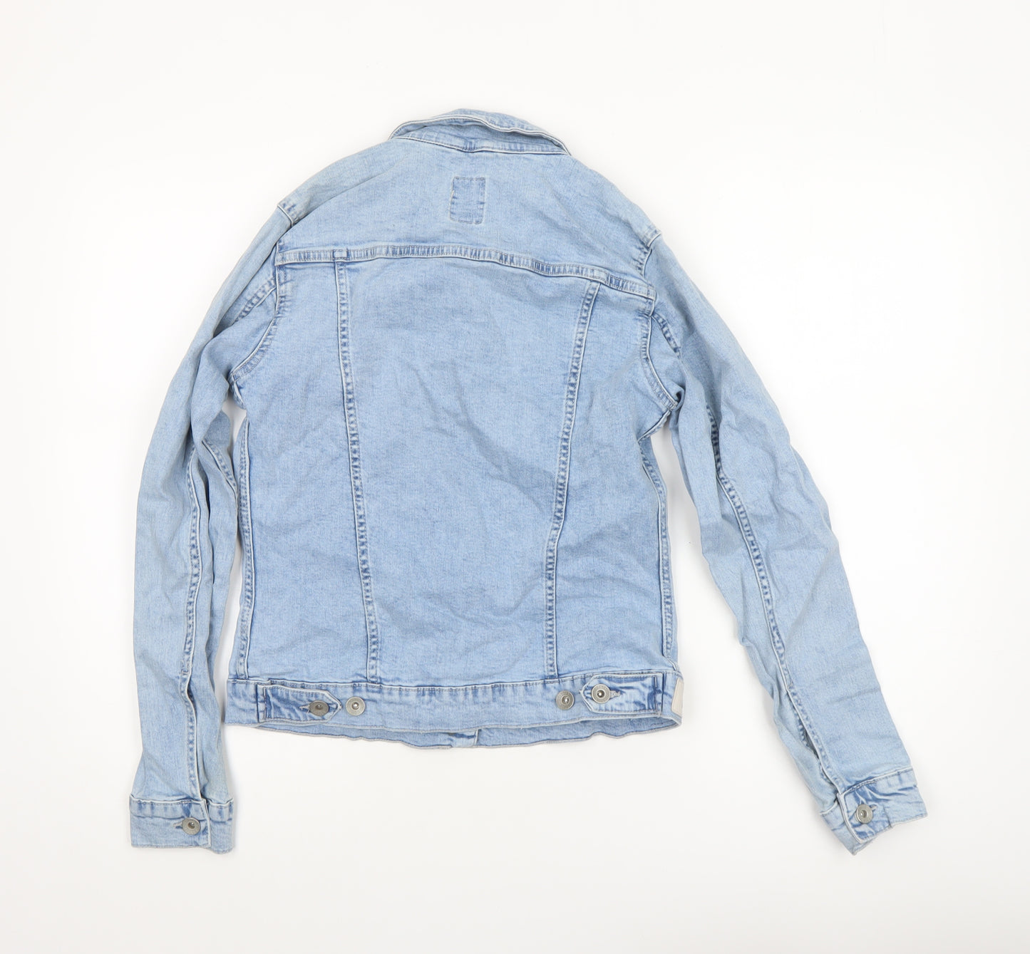 Garcia Women Blue Denim Basic Jacket M Buttoned Casual