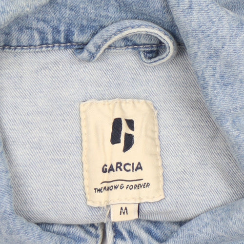 Garcia Women Blue Denim Basic Jacket M Buttoned Casual