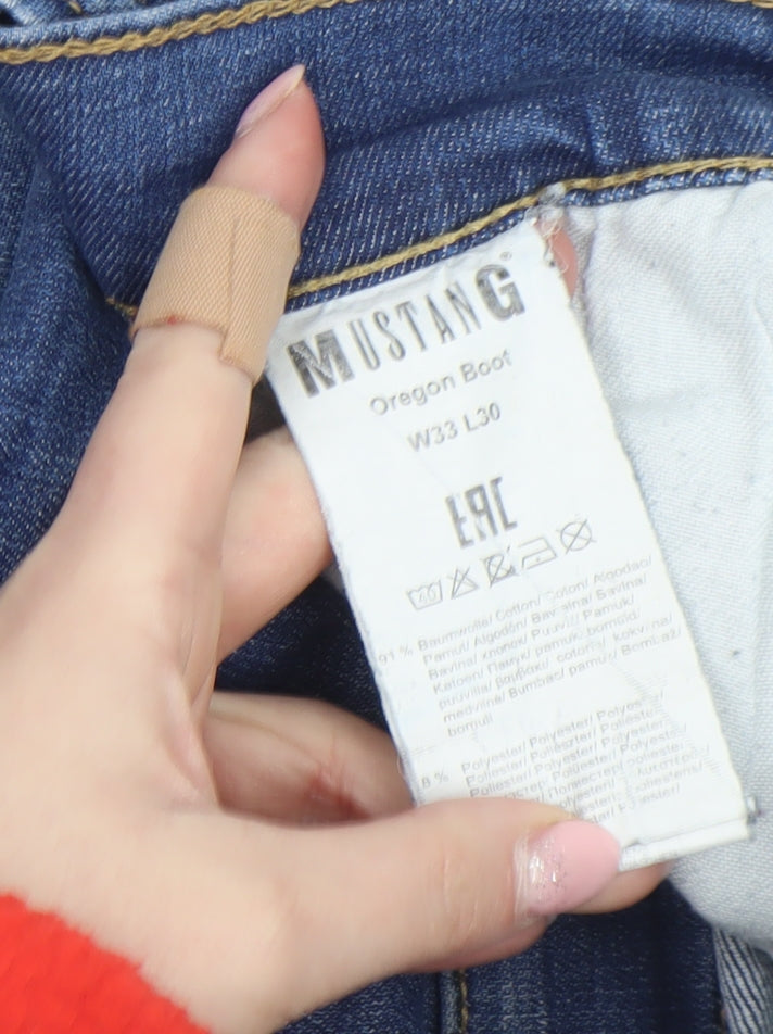 Mustang Men's Blue Bootcut Oregon Regular Fit Jeans W33 L30