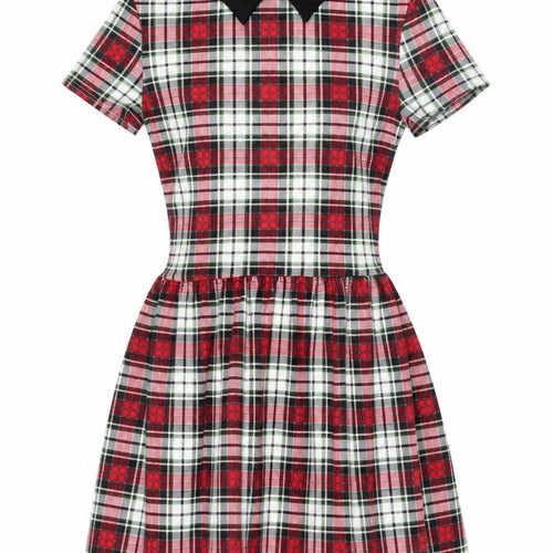 Quiz Women Multicoloured Check Fit & Flare Collared Dress Size 8