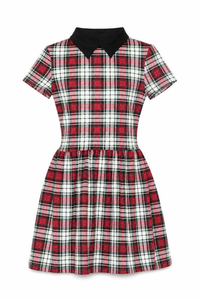 Quiz Women Multicoloured Check Fit & Flare Collared Dress Size 8