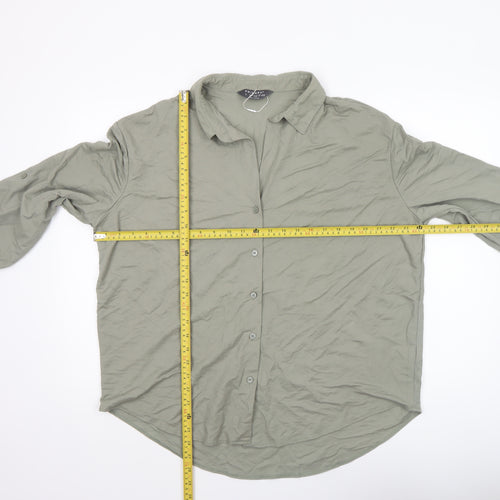 Primark Women's Green Button-Up Long Sleeve Shirt Size L