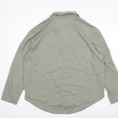 Primark Women's Green Button-Up Long Sleeve Shirt Size L